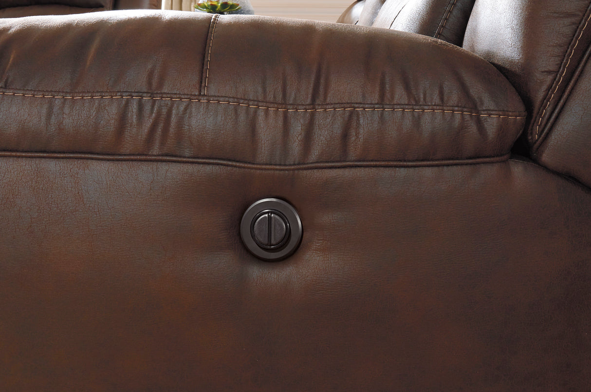 Fauteuil aspect cuir brun chocolat motorisé - Stoneland