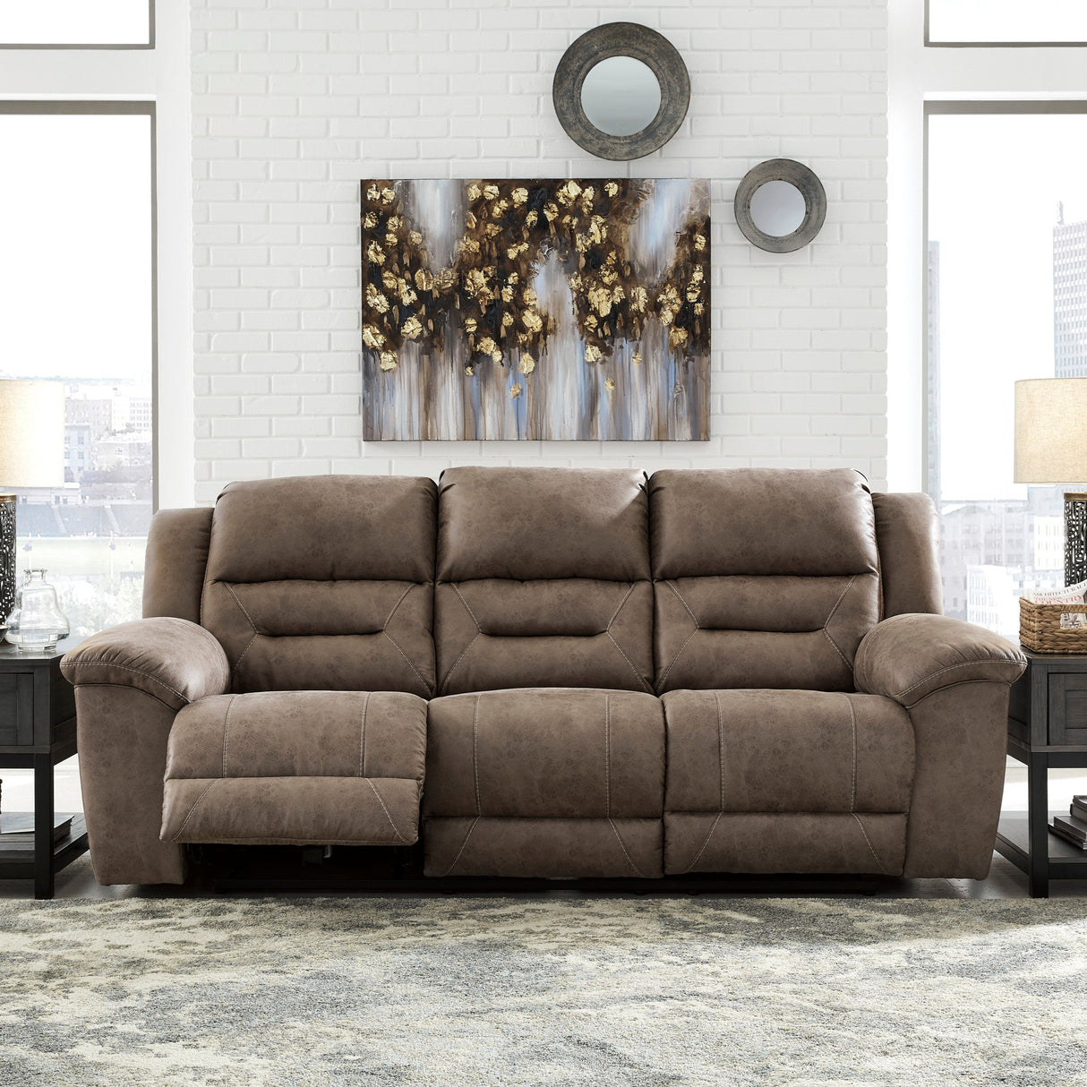 Sofa aspect cuir inclinable - Stoneland
