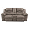 Causeuse inclinable aspect cuir avec console - Stoneland