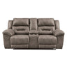 Causeuse aspect cuir motorisée avec console - Stoneland