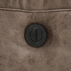 Causeuse aspect cuir brun grisâtre motorisée avec console - Stoneland