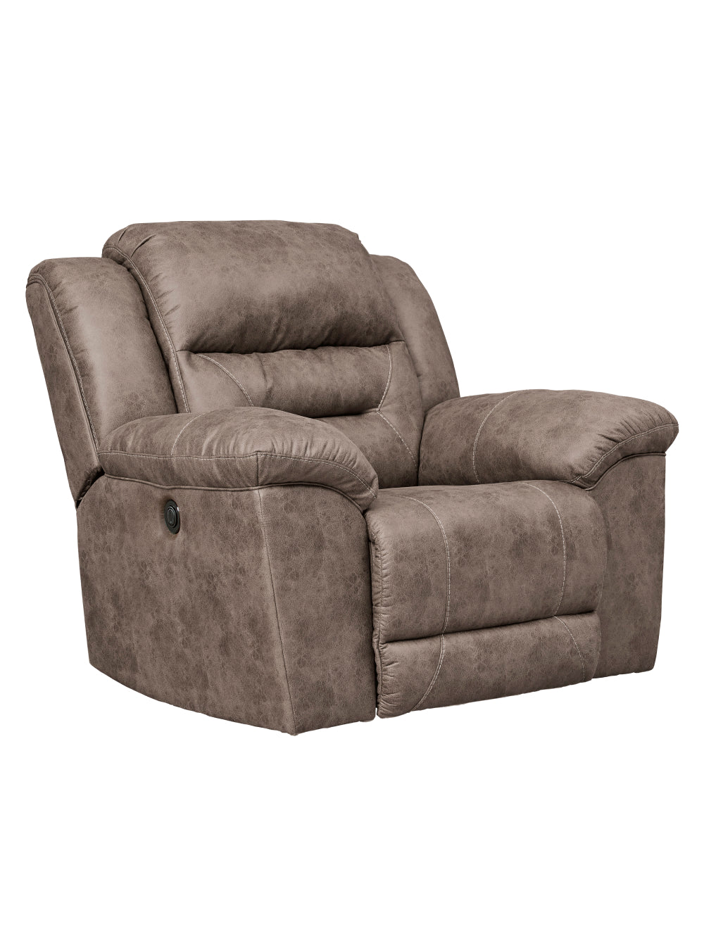 Fauteuil motorisé berçant aspect cuir gris - Stoneland