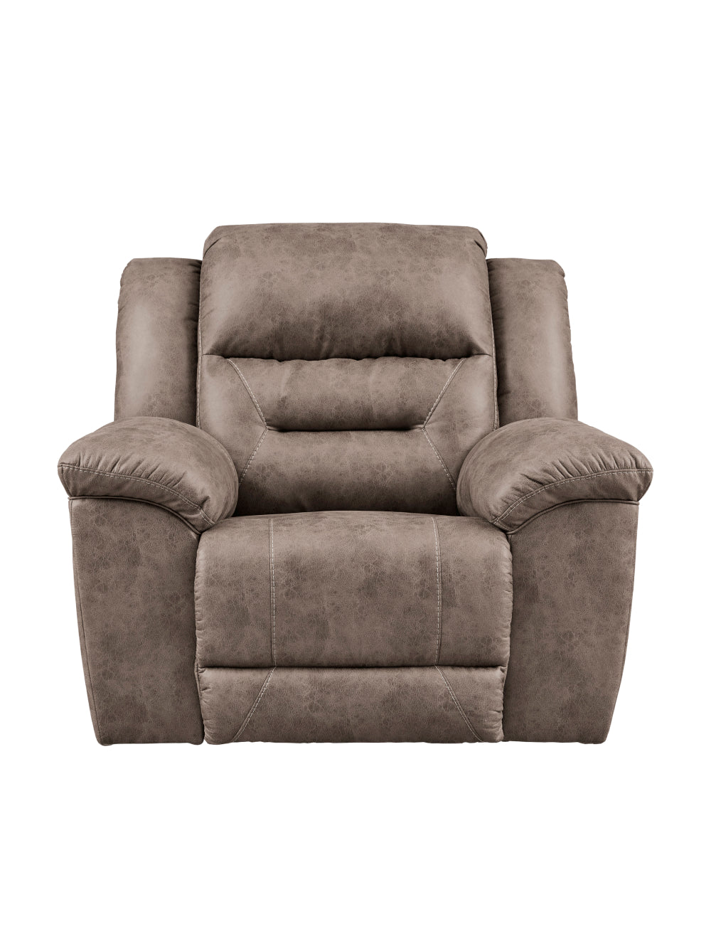 Fauteuil motorisé berçant aspect cuir gris - Stoneland
