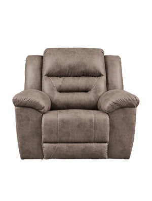 Fauteuil motorisé berçant aspect cuir gris - Stoneland
