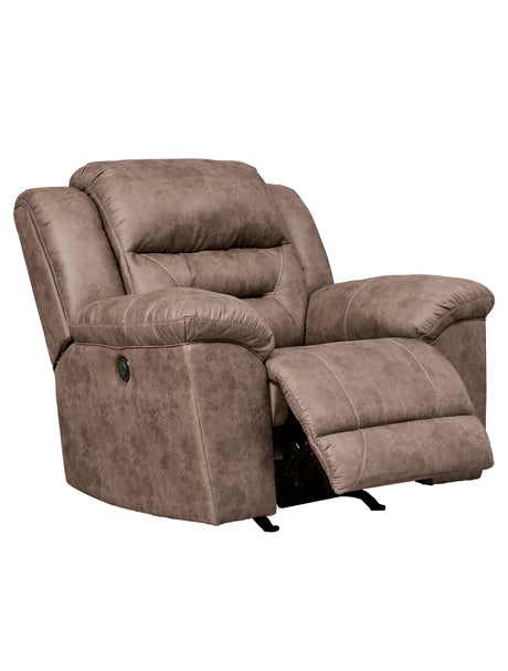 Fauteuil motorisé berçant aspect cuir gris - Stoneland