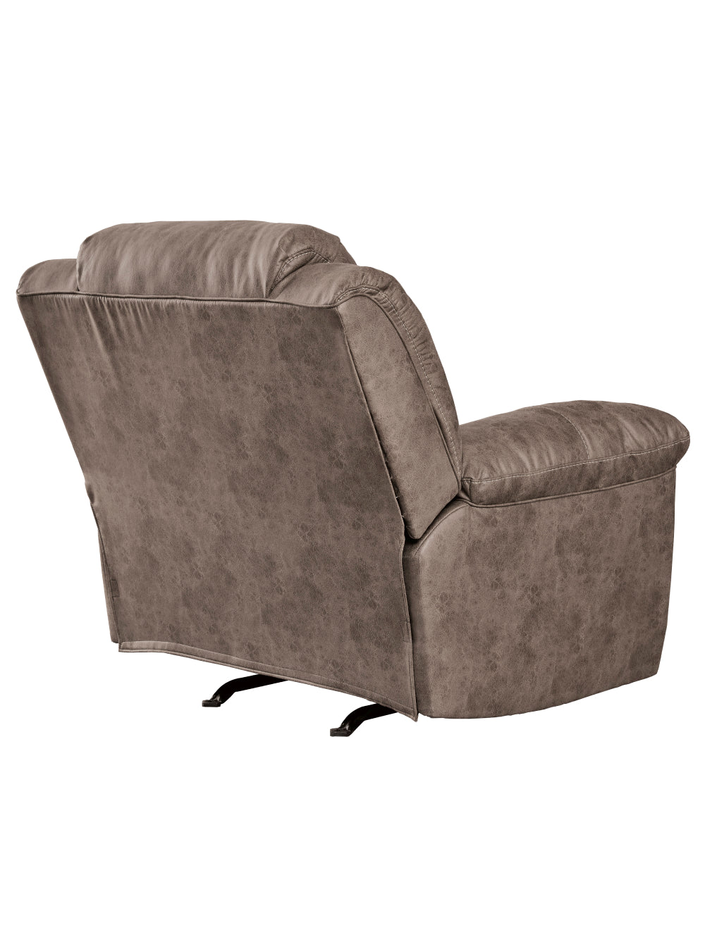 Fauteuil motorisé berçant aspect cuir gris - Stoneland