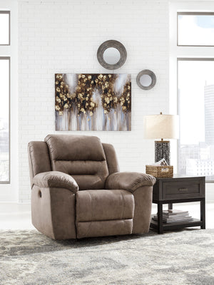 Fauteuil motorisé berçant aspect cuir gris - Stoneland