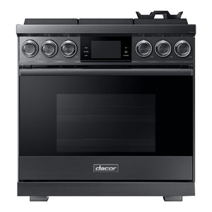 Cuisinière au gaz 36 po, 5,4 pi³ Inox graphite avec Brûleurs SimmerSear™, Convection et Wi-Fi-Bluetooth