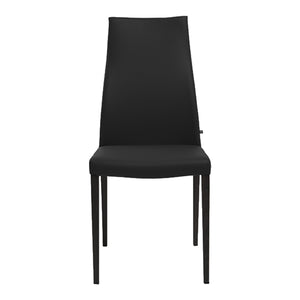 Chaise de salle à manger rembourrée aspect cuir noir - Gaya 41