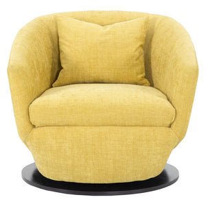 Fauteuil pivotant en tissu jaune - Odyssey