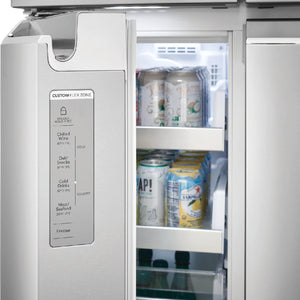 Réfrigérateur 4 portes à profondeur de comptoir 36 po, 21,5 pi³ Inox avec distributeur externe d'eau et glaçons