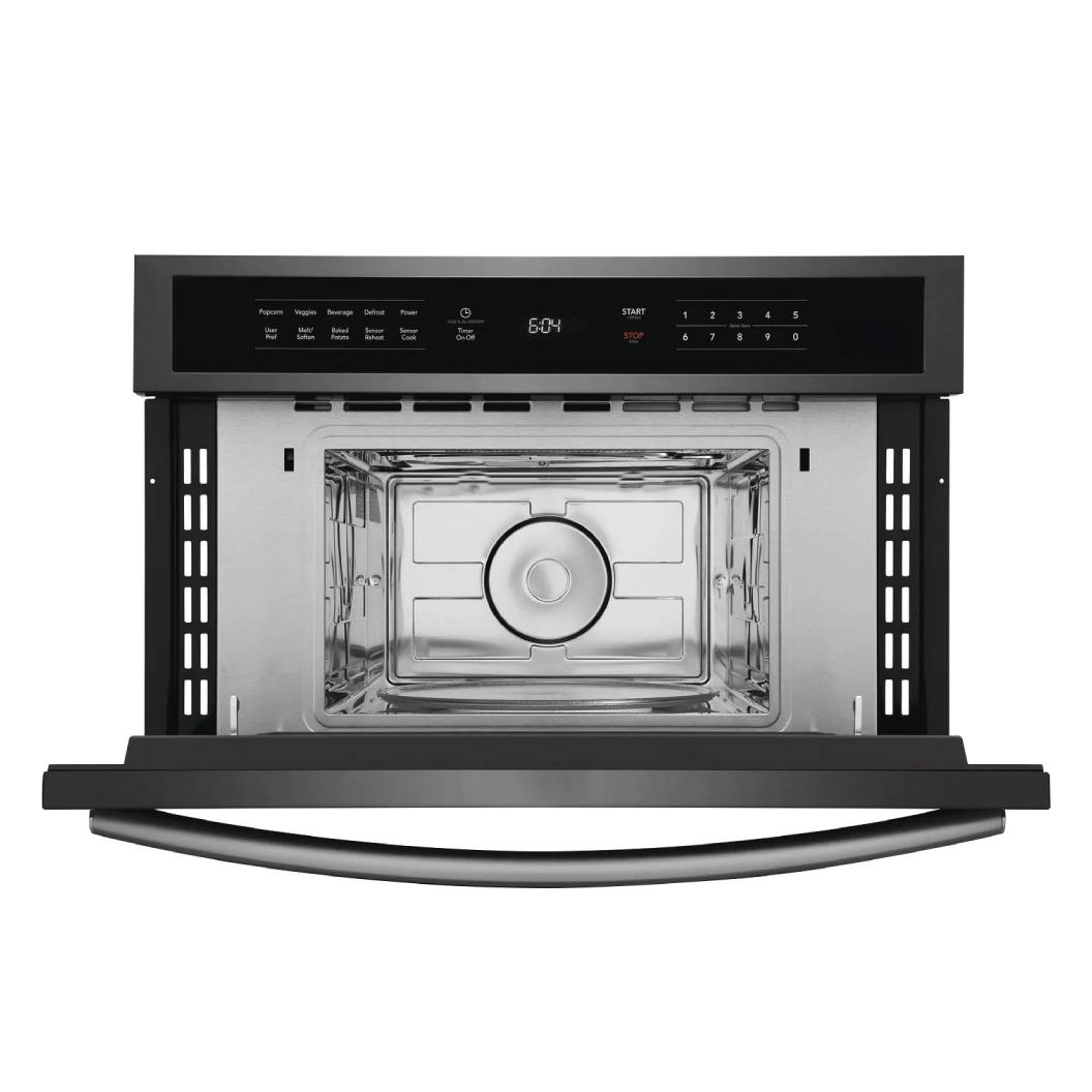 Micro-ondes encastrable, capacité 1,6 pi³, 950W, acier inoxydable noir