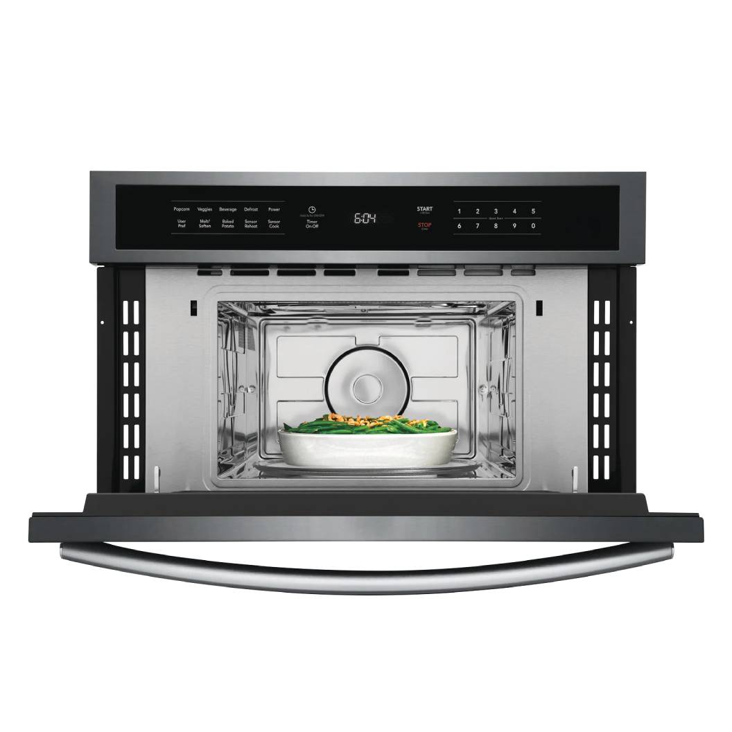 Micro-ondes encastrable, capacité 1,6 pi³, 950W, acier inoxydable noir
