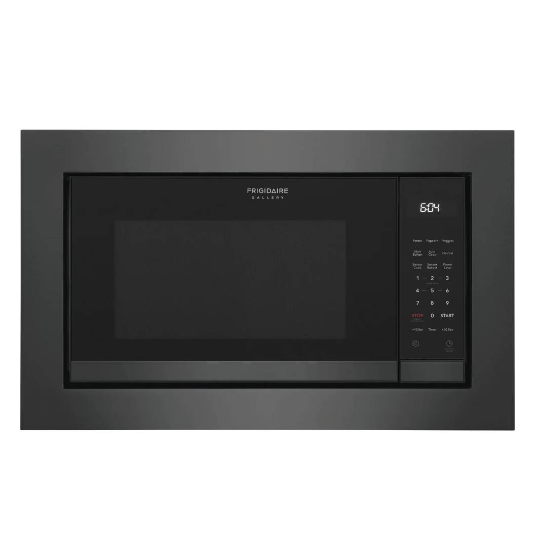 Micro-ondes encastrable, capacité 2,2 pi³, 1100W, acier inoxydable noir