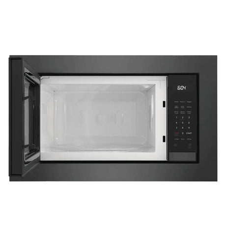 Micro-ondes encastrable, capacité 2,2 pi³, 1100W, acier inoxydable noir