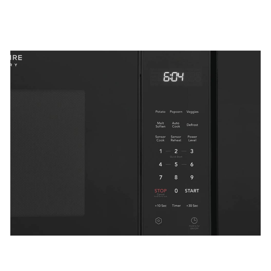 Micro-ondes encastrable, capacité 2,2 pi³, 1100W, acier inoxydable noir