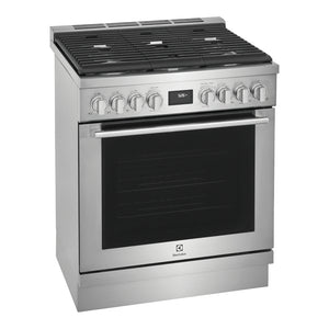 Cuisinière au gaz 30 po, 4,5 pi³ Inox avec Convection, Grillage et Rôtissage