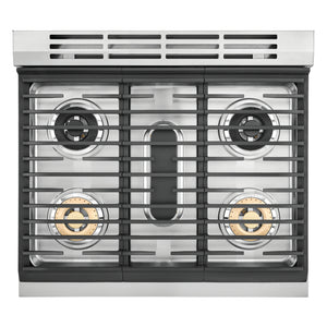 Cuisinière au gaz 30 po, 4,5 pi³ Inox avec Convection, Grillage et Rôtissage