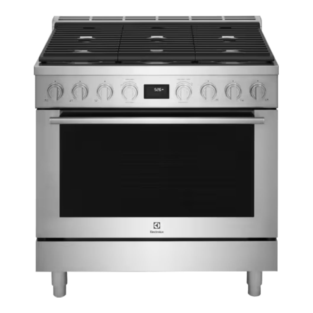 Cuisinière au gaz 36 po, 4,4 pi³ Inox avec Brûleurs doubles, Convection et Rôtissage
