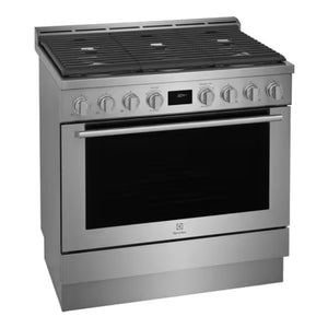 Cuisinière au gaz 36 po, 4,4 pi³ Inox avec Brûleurs doubles, Convection et Rôtissage