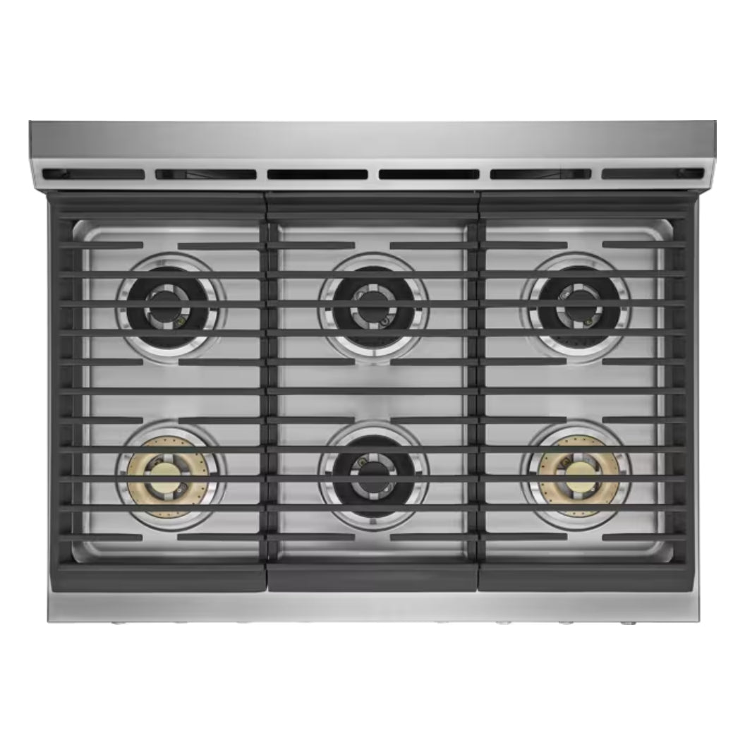 Cuisinière au gaz 36 po, 4,4 pi³ Inox avec Brûleurs doubles, Convection et Rôtissage