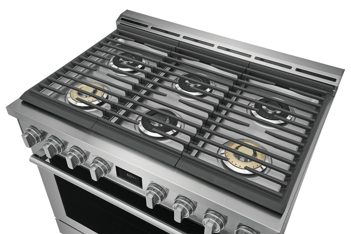 Cuisinière au gaz autoportante 36 po. 4,4 pi³ Inox