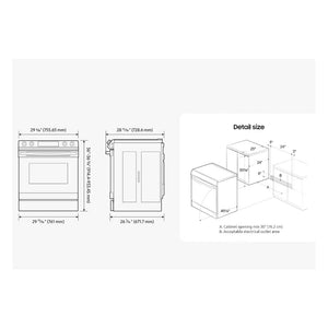 Cuisinière à induction encastrable 30 po 6,3 pi³ Inox - Air Fry et brûleur de 3800 W