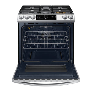 Cuisinière au gaz encastrable 30 po. 6,0 pi³ verre blanc