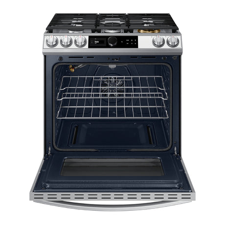 Cuisinière au gaz encastrable 30 po. 6,0 pi³ verre blanc