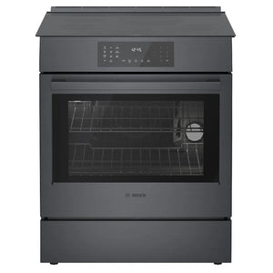 Cuisinière à induction encastrable 30 po, 4,6 pi³ Inox noir - Série 800 avec Convection pro & tiroir réchaud