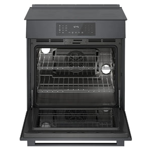 Cuisinière à induction encastrable 30 po, 4,6 pi³ Inox noir - Série 800 avec Convection pro & tiroir réchaud