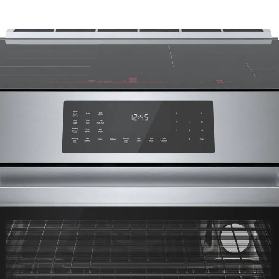 Cuisinière à induction encastrable 30 po, 4,6 pi³ Inox avec FlexInduction et tiroir-réchaud - Série Benchmark
