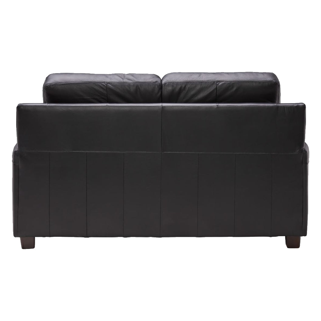 Causeuse en cuir noir corbeau - Bailey