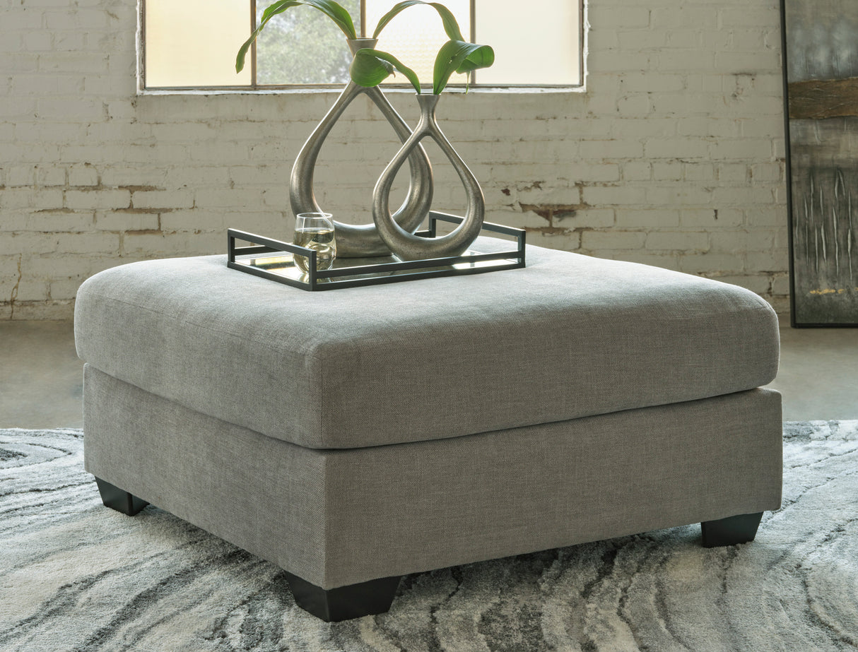 Ottoman surdimensionné Keener en tissu gris cendré