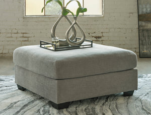 Ottoman surdimensionné Keener en tissu gris cendré