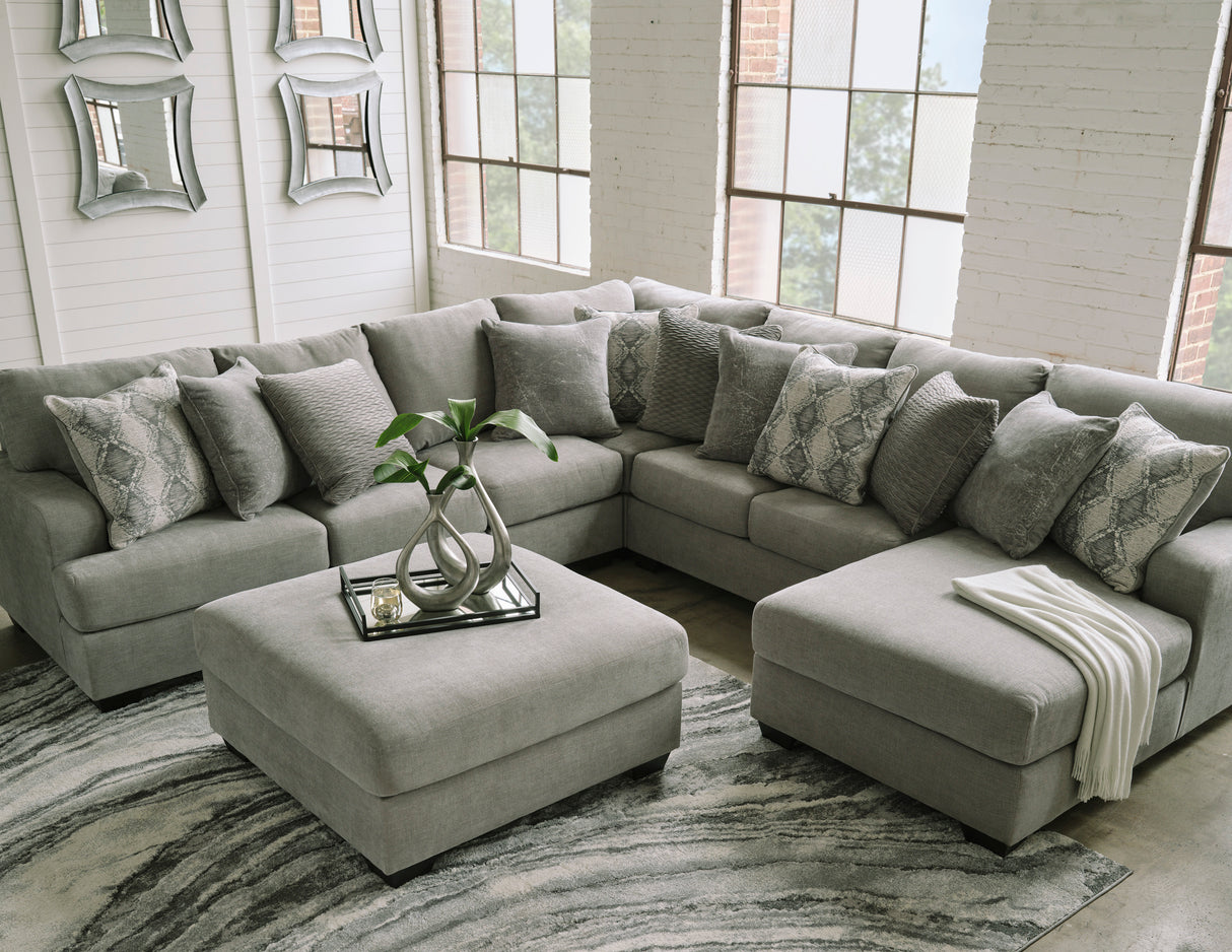 Ottoman surdimensionné Keener en tissu gris cendré