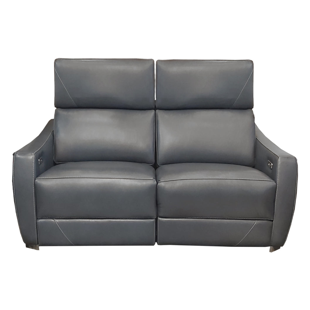 Causeuse inclinable motorisée en cuir gris - 3447