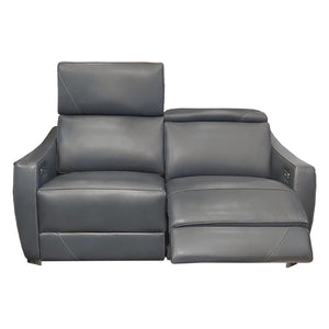 Causeuse inclinable motorisée en cuir gris - 3447