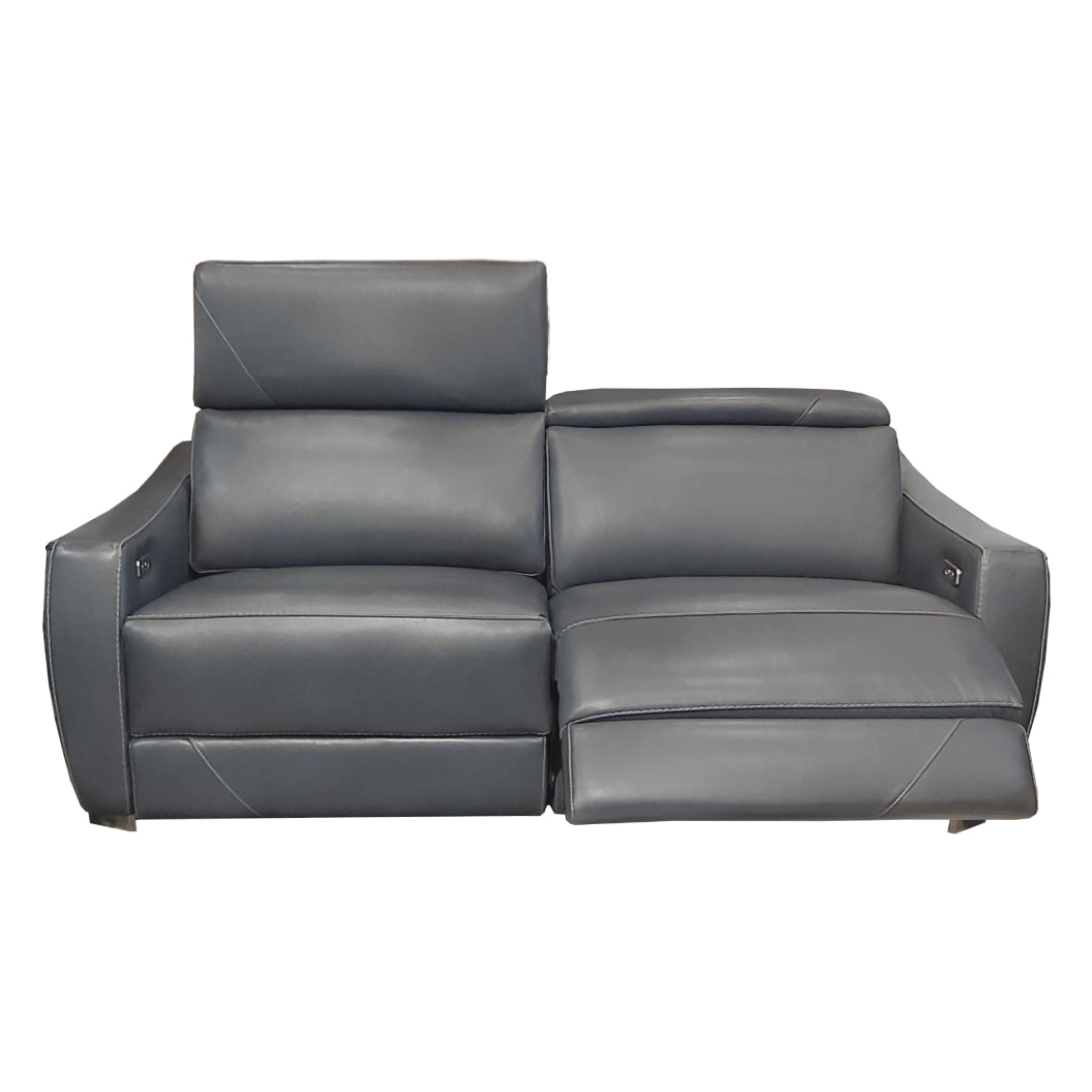 Sofa condo inclinable motorisé en cuir gris - 3447