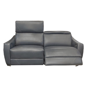 Sofa condo inclinable motorisé en cuir gris - 3447