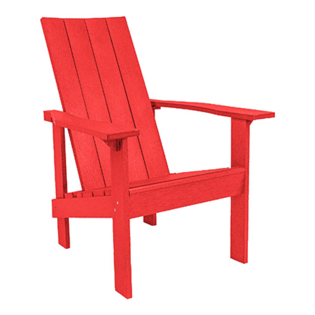 Chaise extérieure rouge plastique recyclé - Adirondack Moderne