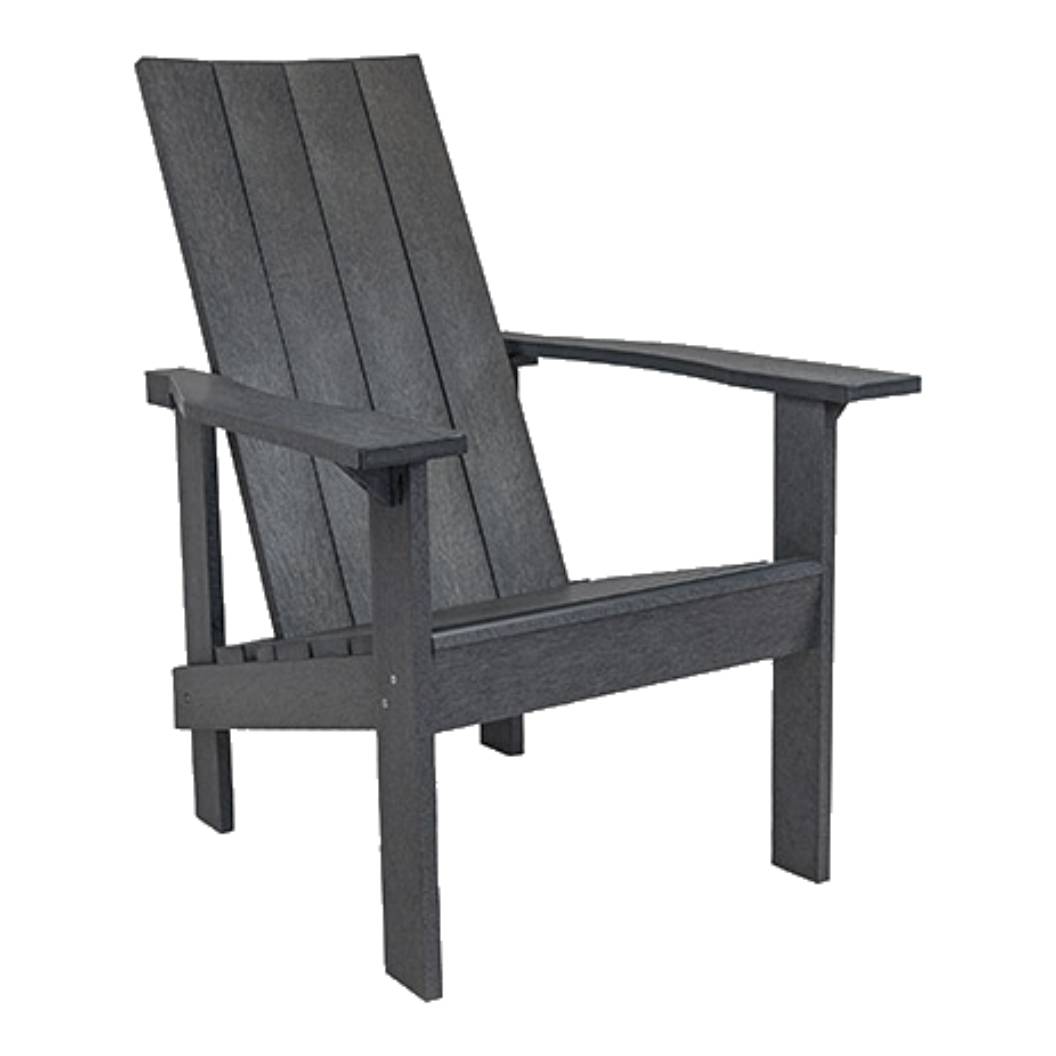 Chaise extérieure grise foncée plastique recyclé - Adirondack moderne