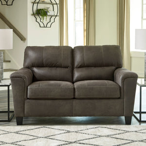 Causeuse aspect cuir gris - Navi
