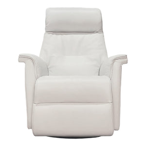 Fauteuil berçant, pivotant et inclinable motorisé en cuir blanc avec soutien lombaire - 21