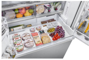 Réfrigérateur porte française 36 po, 31 pi³ 3 portes, Inox avec Wi-Fi et distributeur d'eau et glaçons
