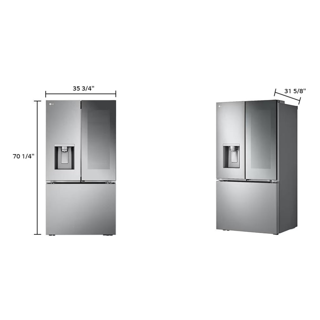 Réfrigérateur porte française 36 po 3 portes 25,5 pi³ Inox Door Cooling & InstaView®