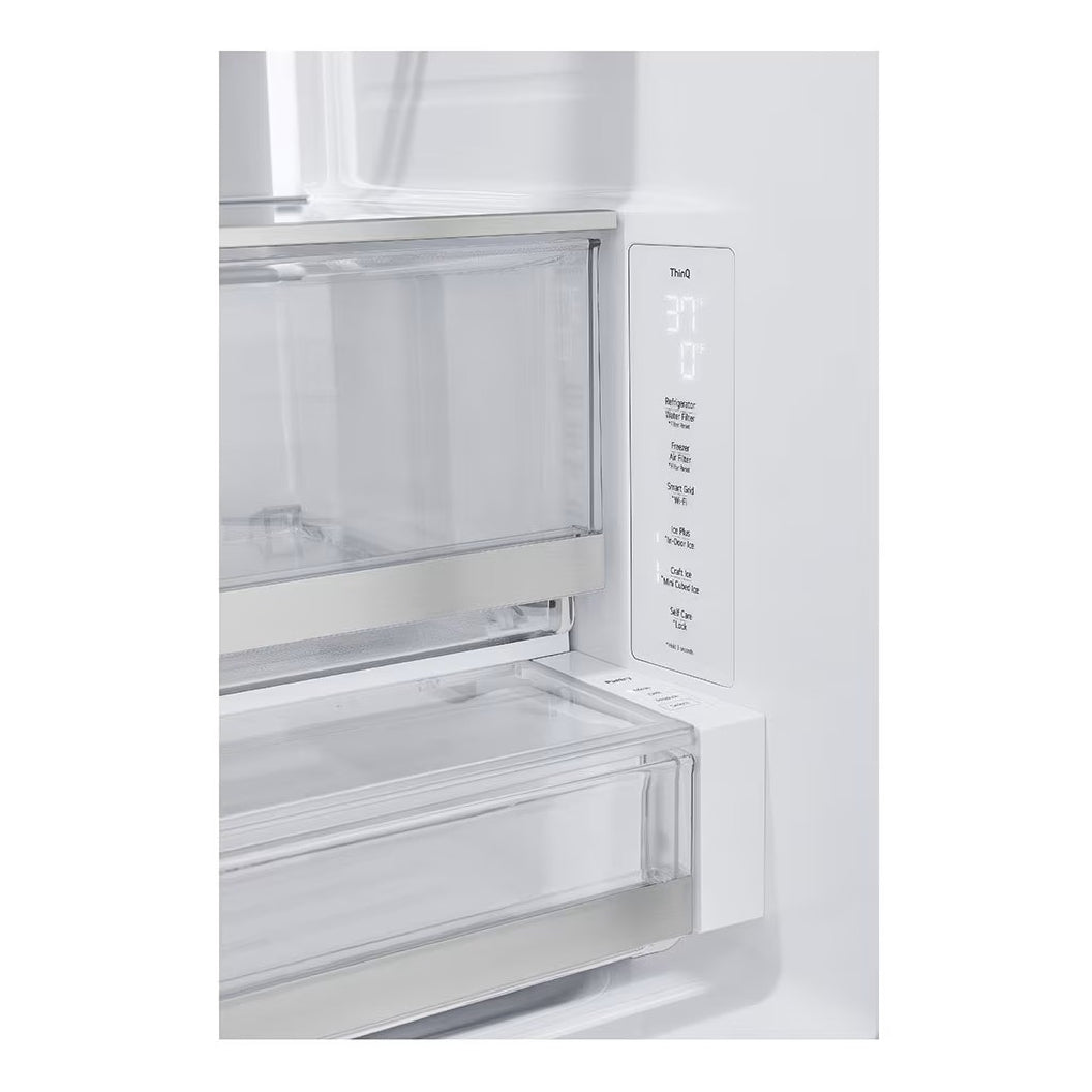 Réfrigérateur porte française à profondeur de comptoir 36 po, 26 pi³ Inox avec Wi-Fi et distributeur d'eau