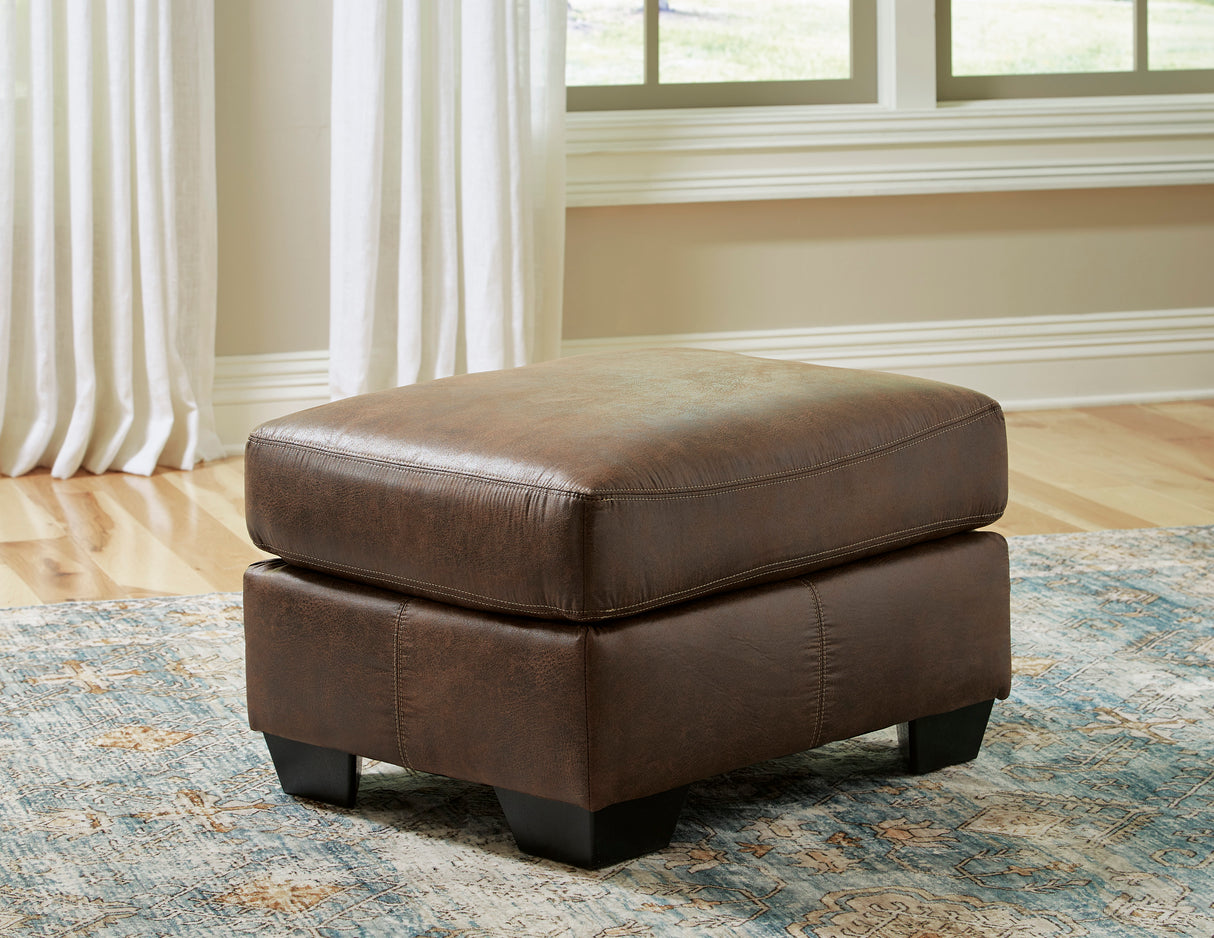 Ottoman Bladen en similicuir brun - Bladen