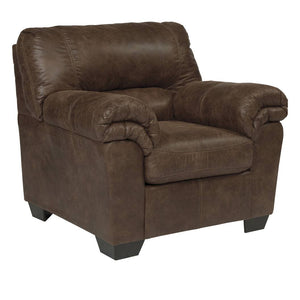 Fauteuil aspect cuir brun - Bladen