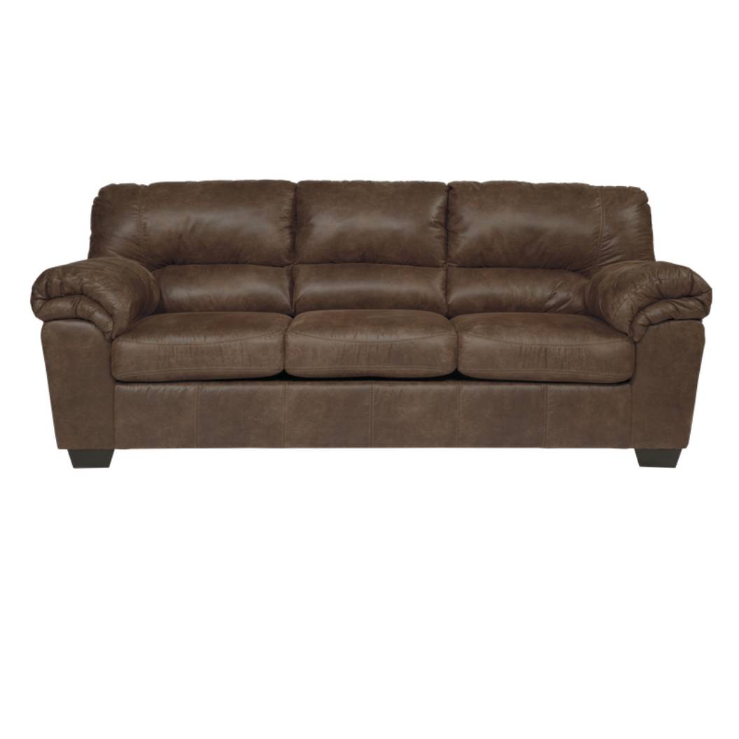 Sofa en aspect cuir brun foncé - Bladen